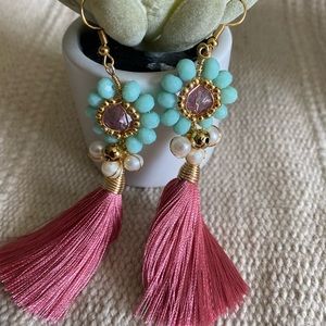 handmade earrings with crystal stones